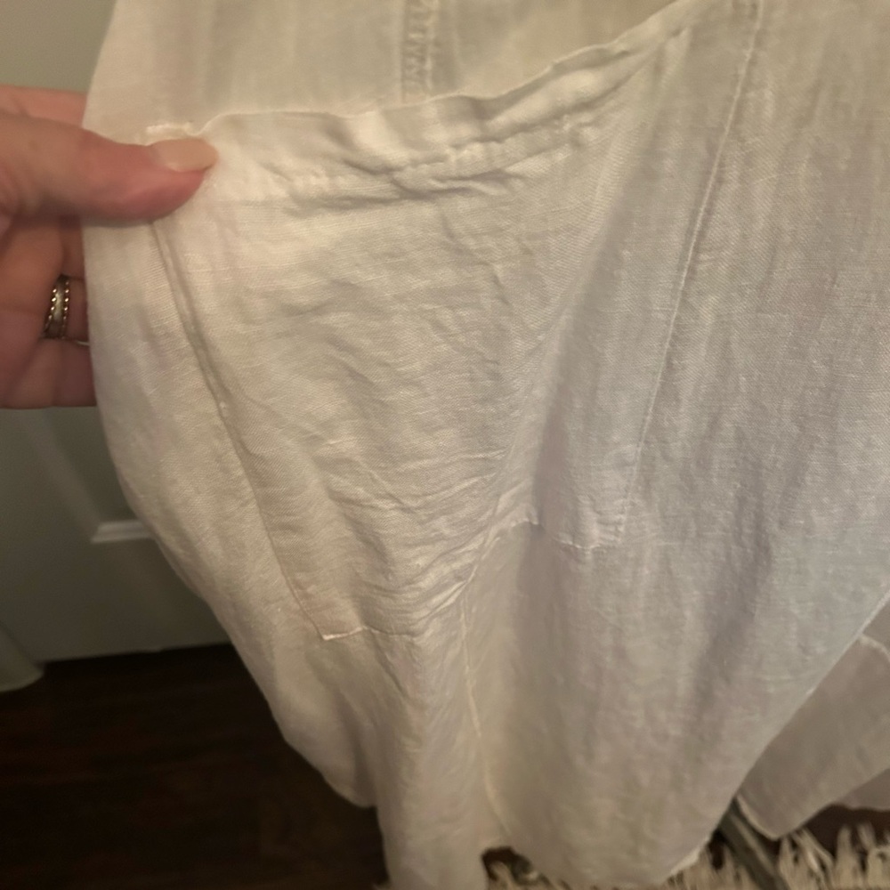 Vasna white linen maxi dress